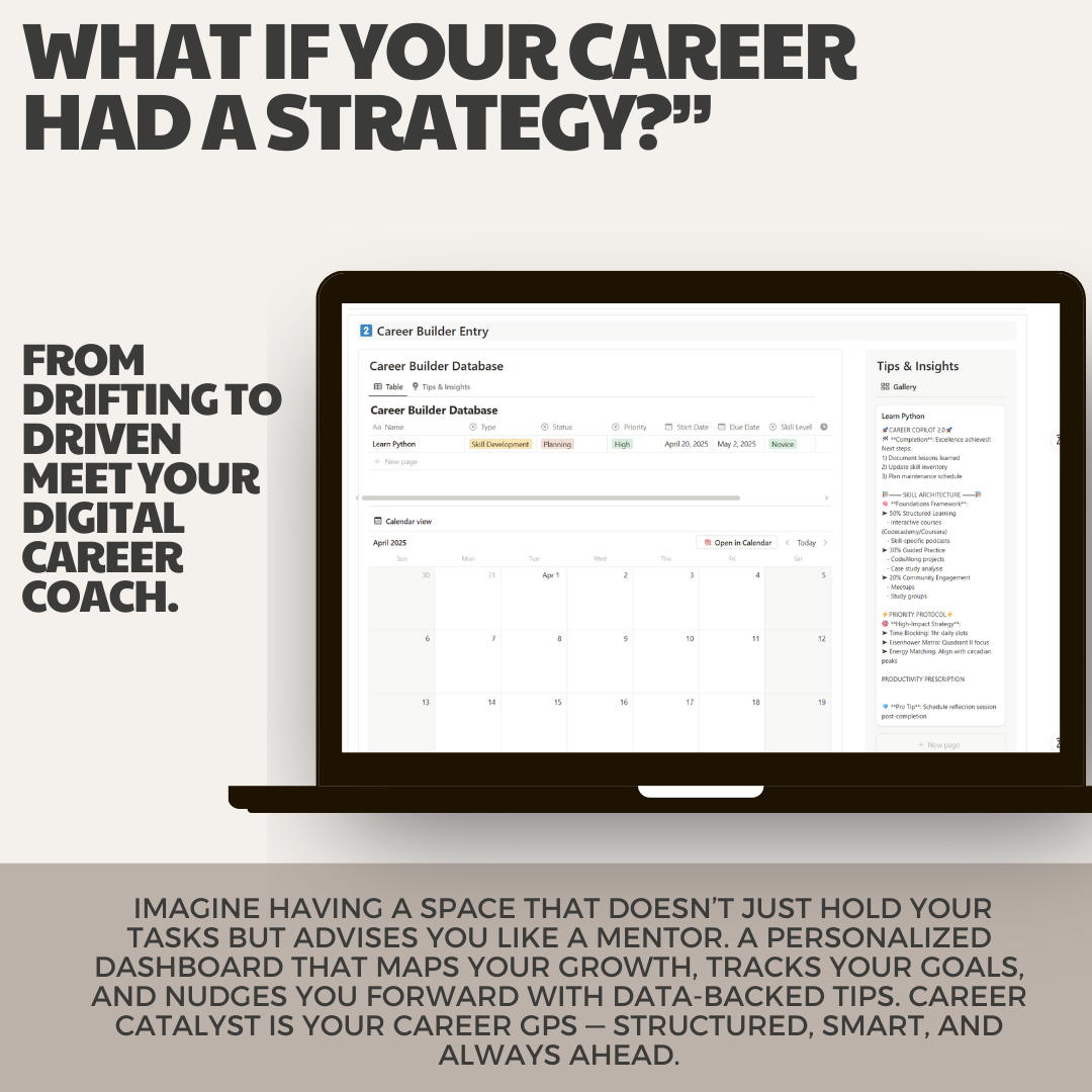 Digital Career Coach for Career Catalyst Hub Notion Template