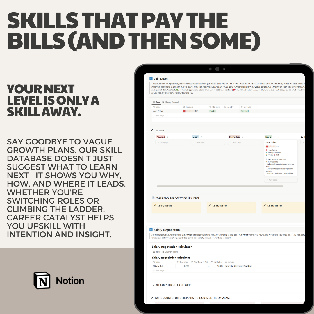 Career Work Planner PRO Notion Template: With Career Guide. - Image 5
