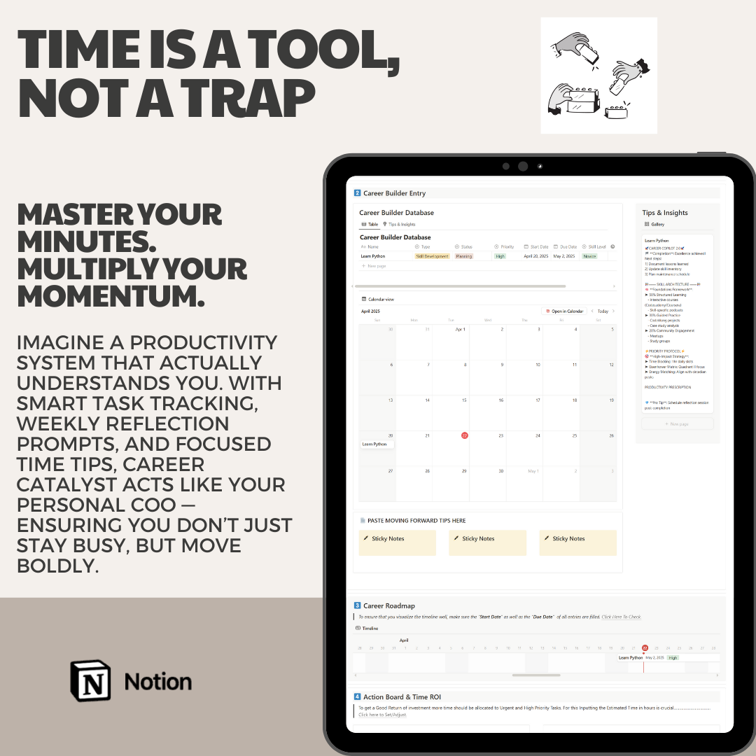 Career Work Planner PRO Notion Template: With Career Guide. - Image 4