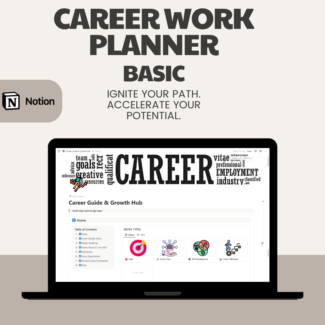 Career Work Planner Notion Template Basic Version