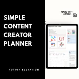 Simple Content Creator's Planner Notion Template.