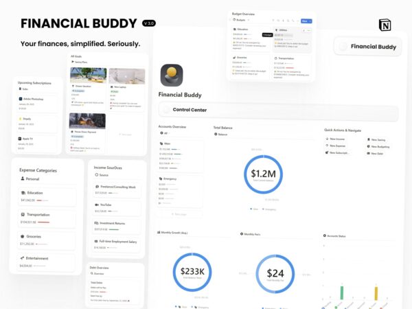 Financial Buddy for Notion | Notion Template.