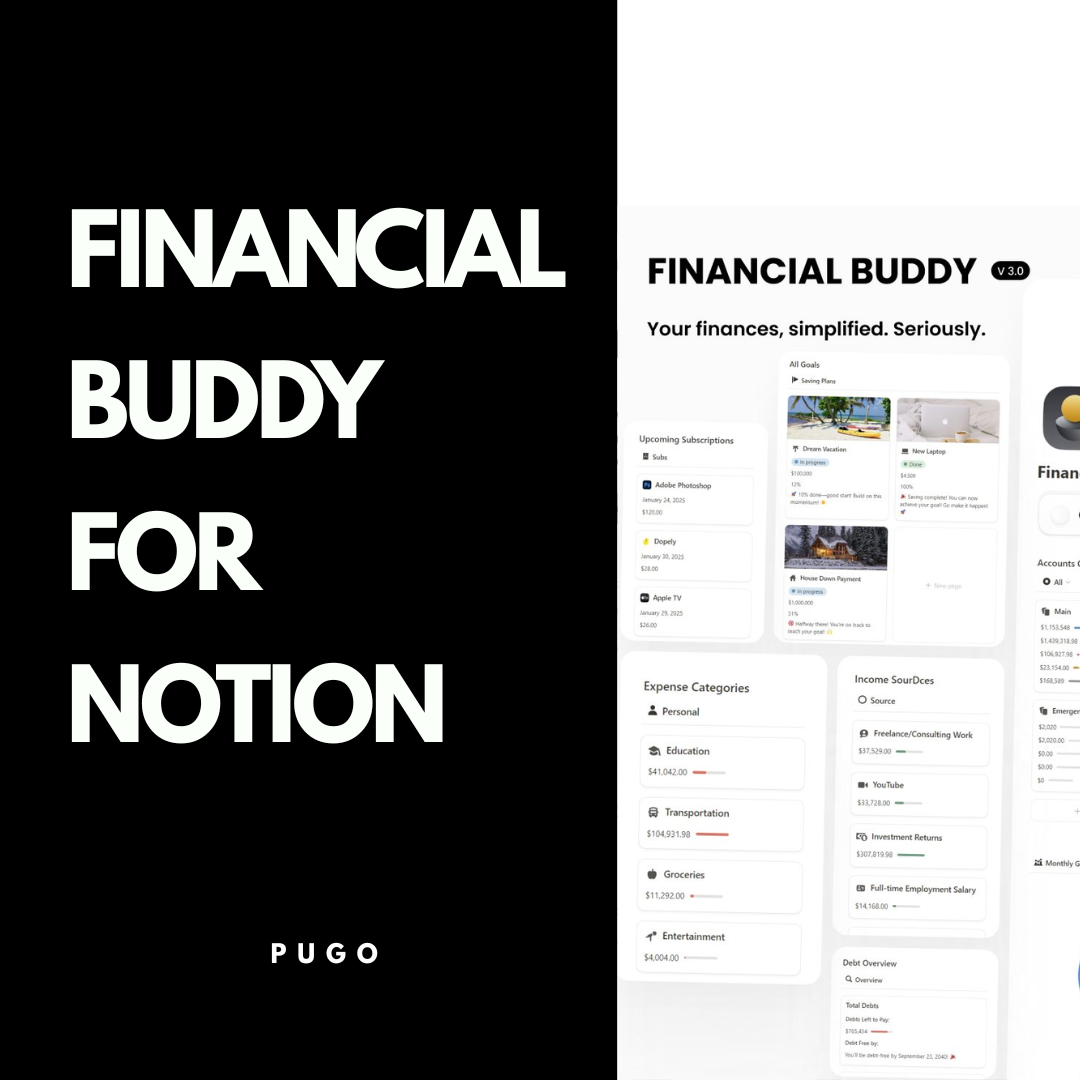 Financial Buddy for Notion. Notion Template.