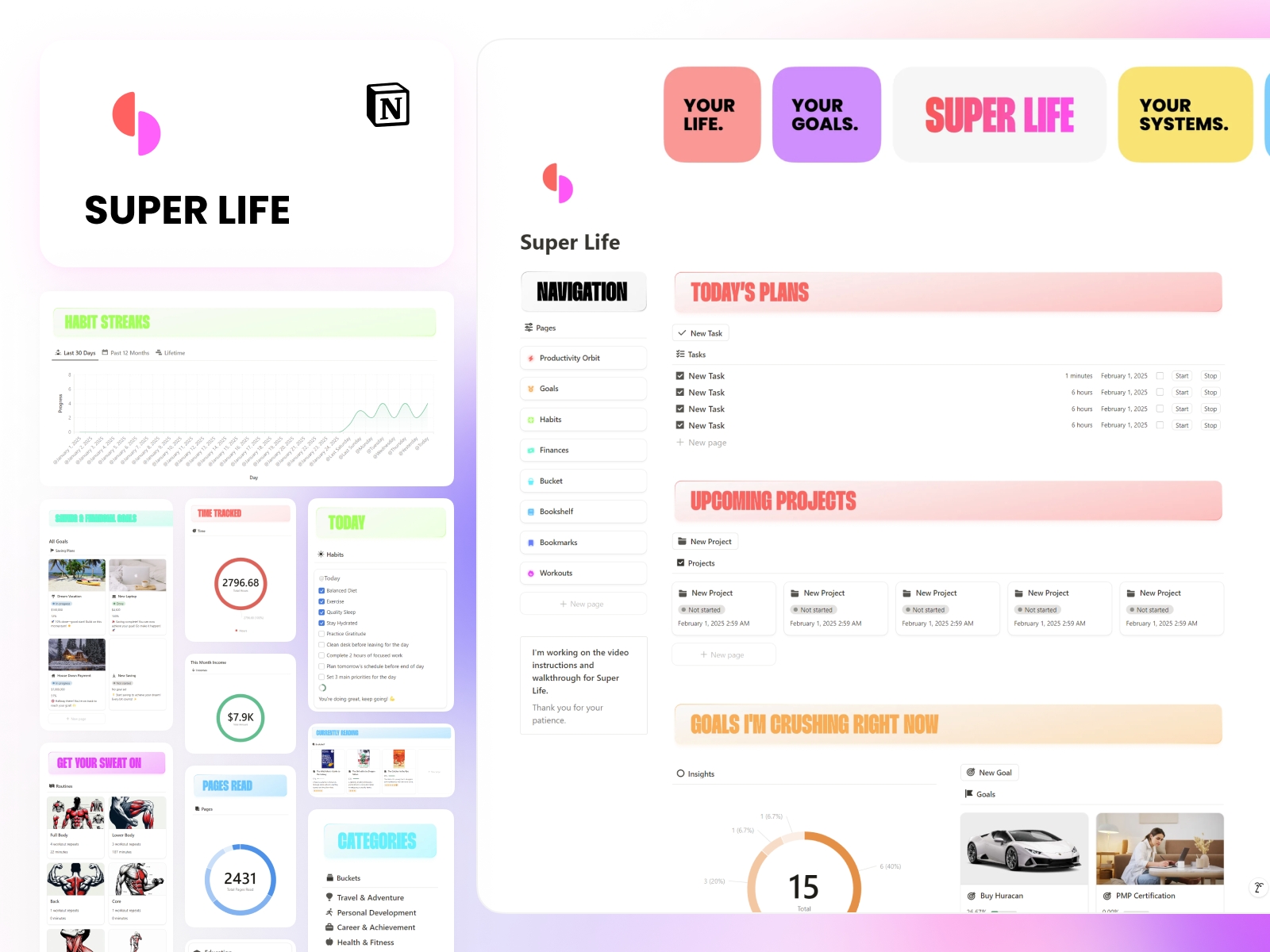 Super Life Notion Template.