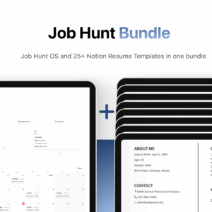 Job Hunt Bundle Notion Template.