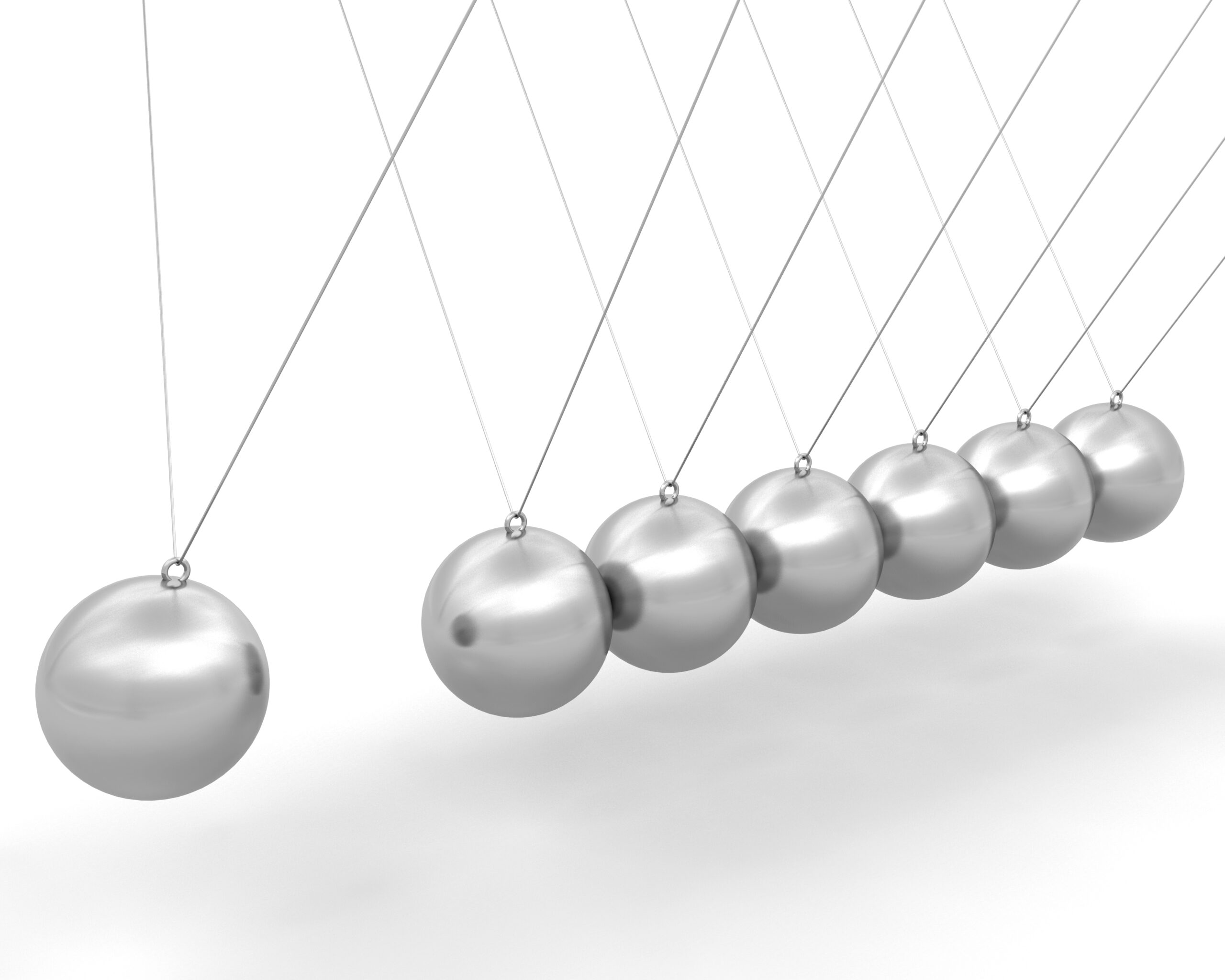 Leverage...3d render of a chrome newton swing office toy