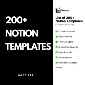 List of 200+ Notion Templates