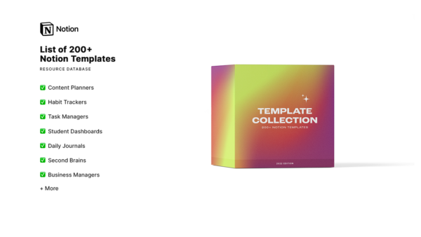 List of 200+ Notion Templates.