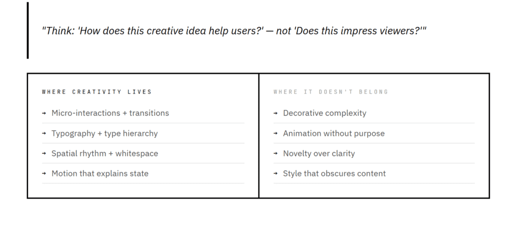 Creativity and Practicality